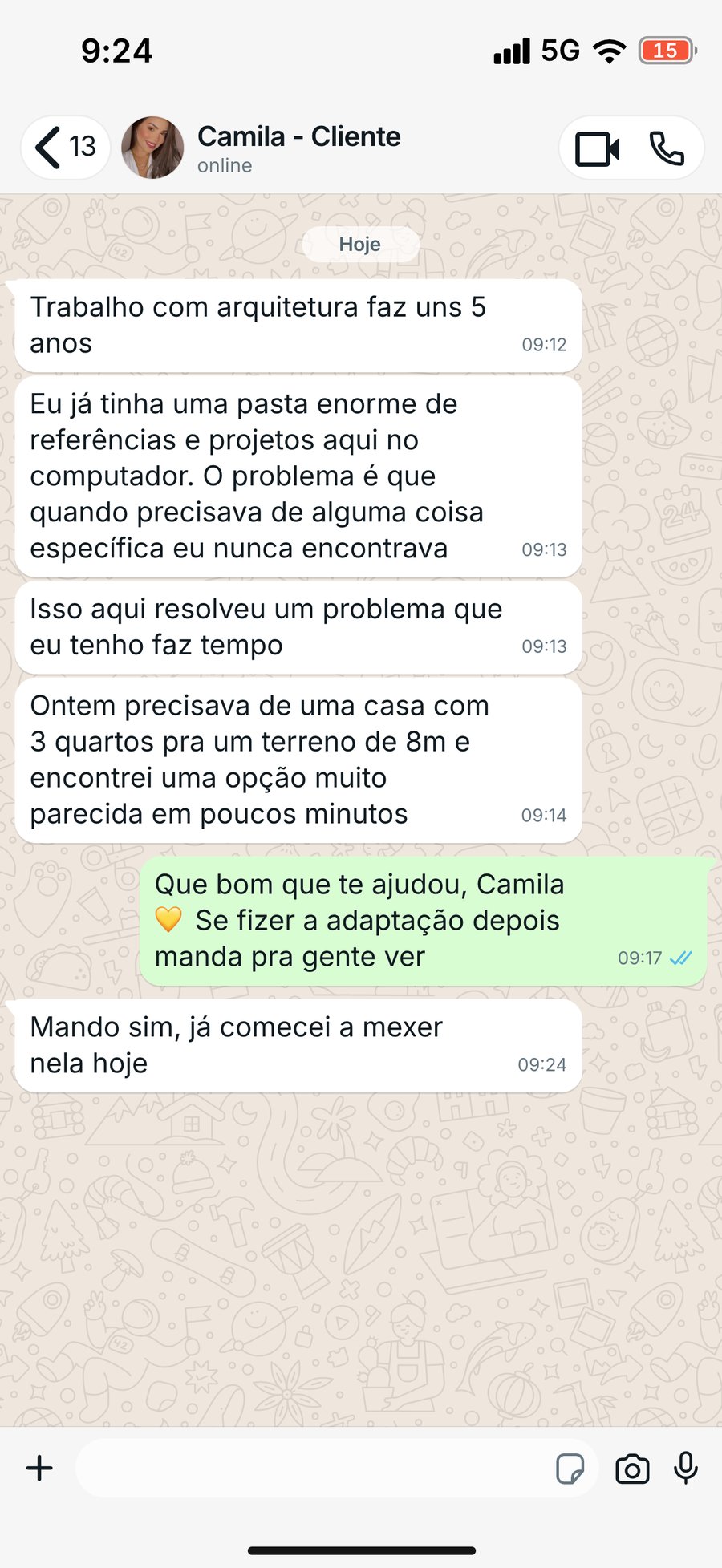 Print de conversa de cliente