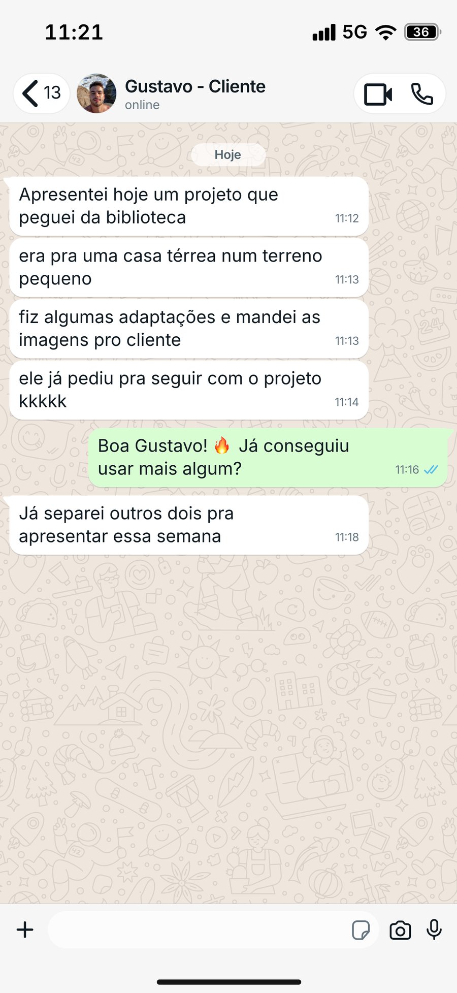 Print de conversa de cliente