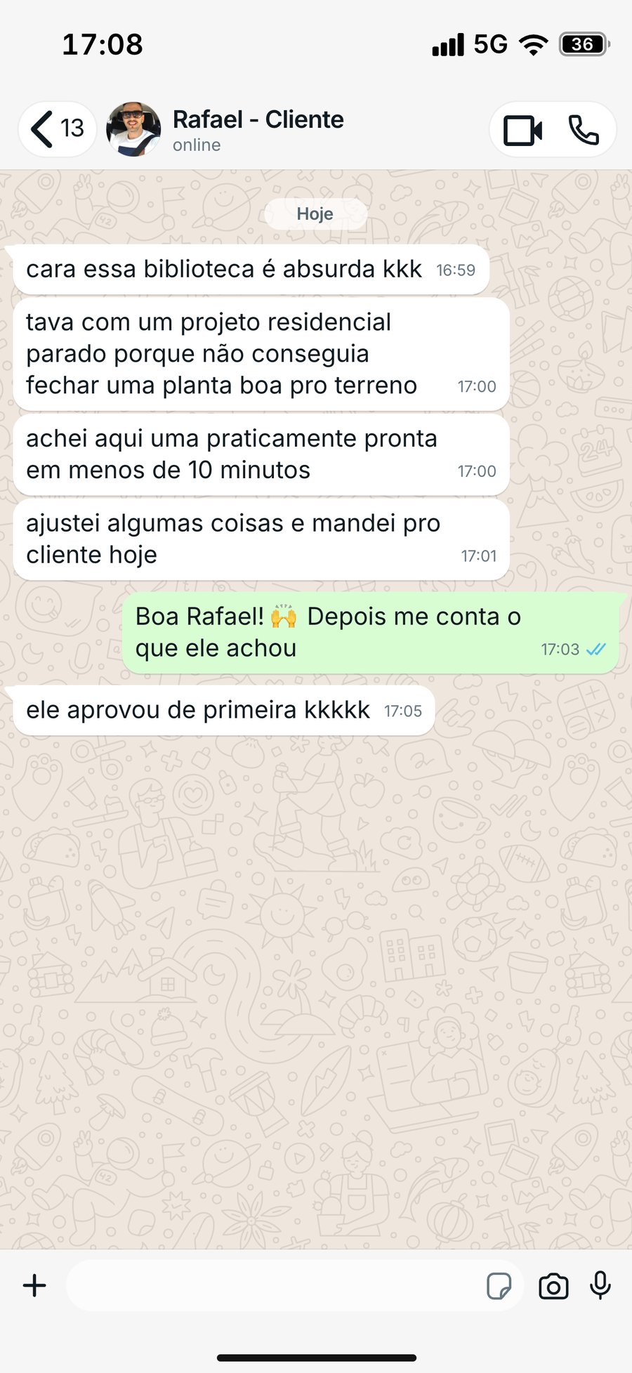 Print de conversa de cliente